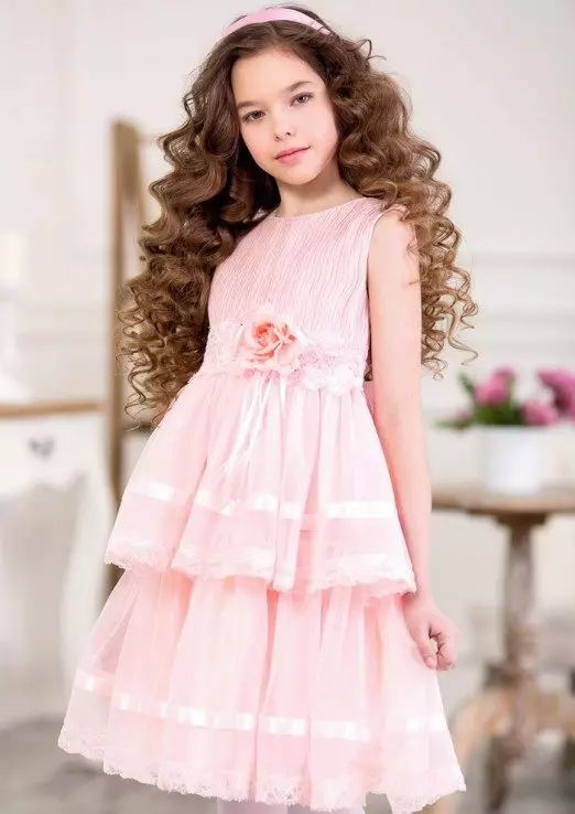 Елегантна хаљина за девојчице кратка ружичаста