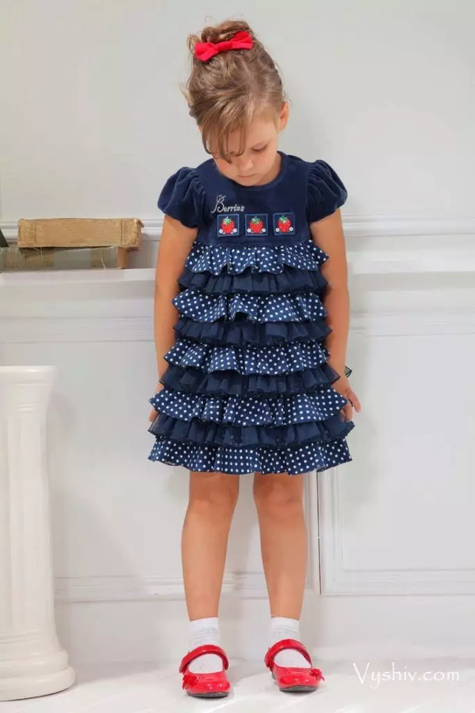 Elegant Multi-Tiered Polka Dot զգեստ աղջիկների համար