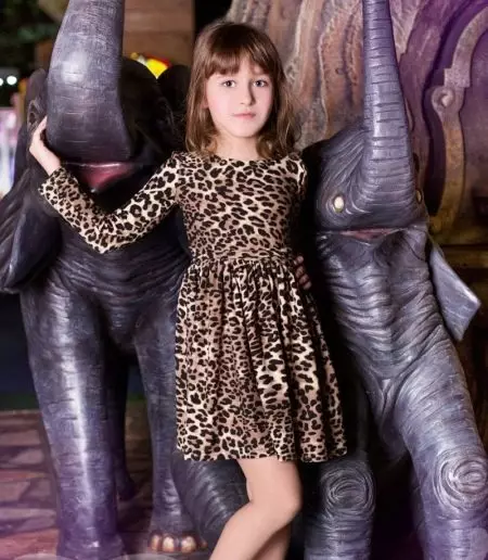 Елегантна хаљина за девојчицу са леопардом отиском