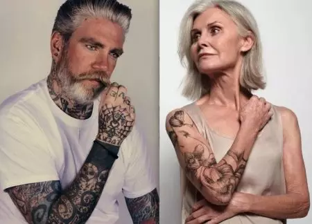 Тетоважа во старост (28 фотографии): Што изгледаат тетоважите на телото на постарите? Како време за промена на тетоважата на кожата? 13717_2