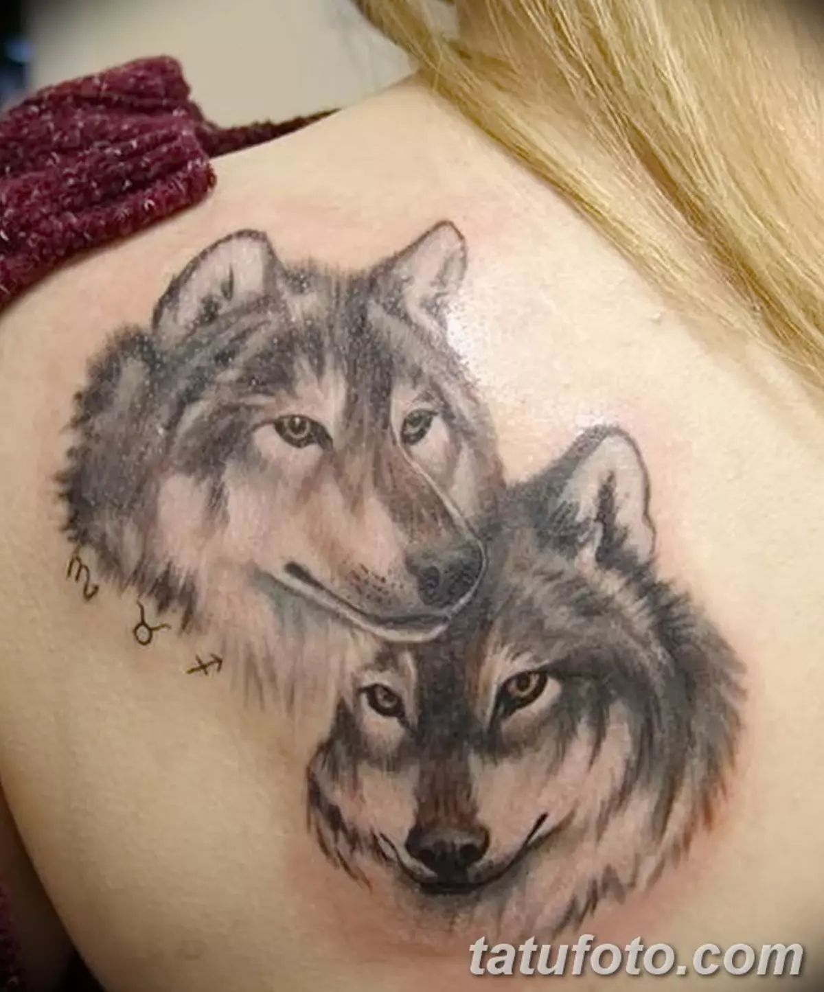 Тату волк и волчица