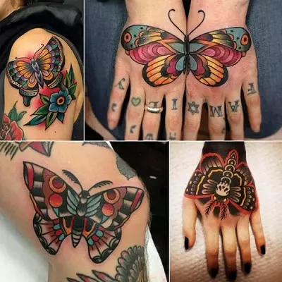 Tatuaje con mariposas (74 fotos): el valor de los tatuajes y ejemplos de bocetos, tatuaje a mano y en el pie, en la parte inferior de la espalda y en la parte posterior, en el cuello y en otras áreas, pequeño y grande tatuaje 13730_31