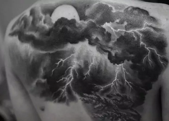 タトゥー「空」：雲、夜の雲などのスケッチ、タトゥーの値 13739_20