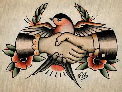 Tattoo me zogjtë (76 foto): Vlera dhe skica. Tatuazhe në qafë dhe në klavikulën e vajzave, në gjoks dhe mbi supet, në pjesën e prapme dhe këmbën, në lopatë dhe në pjesë të tjera të trupit 13741_50