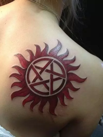 纹身“超自然”（39张）：Dina Tattoo素描和Sam Winchester，它的意思。其他符号符合该系列的风格 13758_38