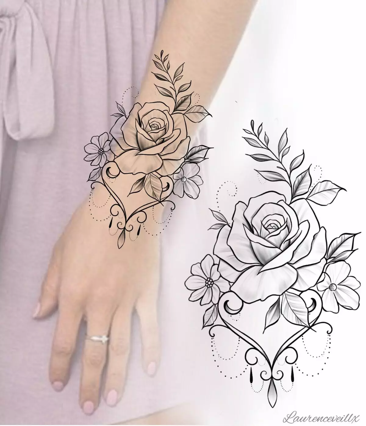 纹身以手中的手链的形式：女性纹身在手腕上和前臂上，花纹纹身以手镯和其他选择，他们的意思 13770_60