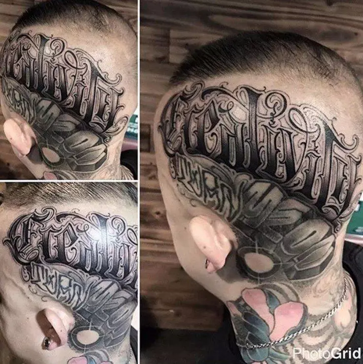 Calligrafy Tattoo: skizoj tatuaja kun kaligrafiaj tiparoj sur mano, kruro kaj aliaj partoj de la korpo 13800_19