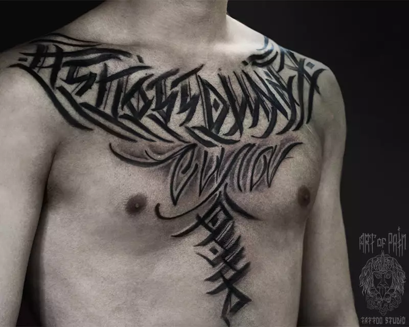 Kaligrafi tatoo: kroki Tattoo ak polis kaligrafi nan men ou, janm ak lòt pati nan kò a 13800_20