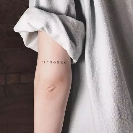 Минимализмот Тетоважа (45 фотографии): Топ минималистички скици на женски тетоважи, преглед на цртежи на рака и други делови на телото за девојчиња и мажи 13812_32