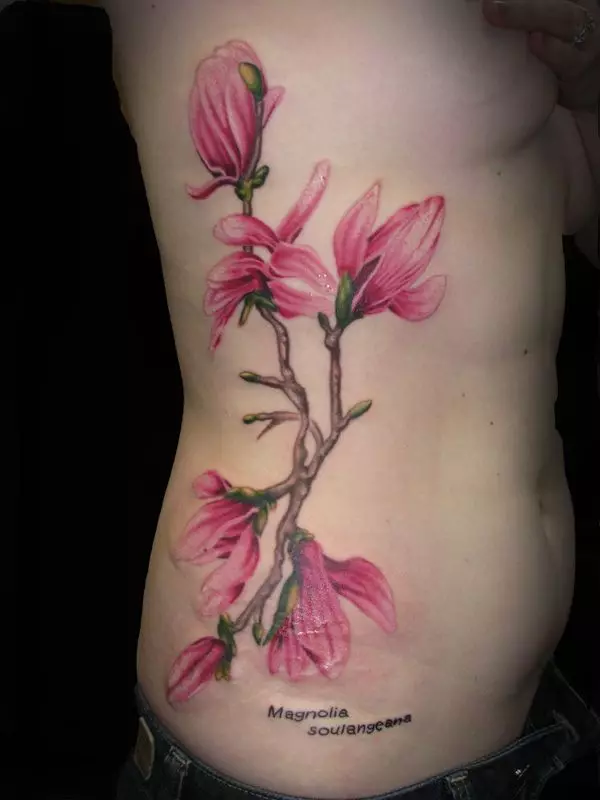 タトゥー「Magnolia」：女の子のための入れ墨の価値とスケッチ。手や体の他の部分のタトゥー 13821_16