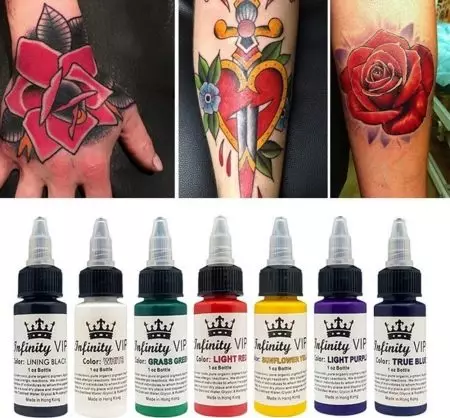 Tattoo krāsa: tintes kompozīcija tetovējumiem, 