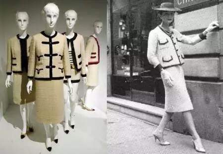 Chanel Costume (87 fotos): traxes de mulleres en estilo de coco chanel con saia, con zapatos, con shorts 1382_49