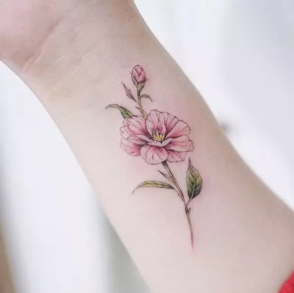 Tattoo vir meisies op die pols (80 foto's): klein tattoo met betekenis en ander, sketse en betekenisse, pragtige tattoos om die pols en kant 13834_33