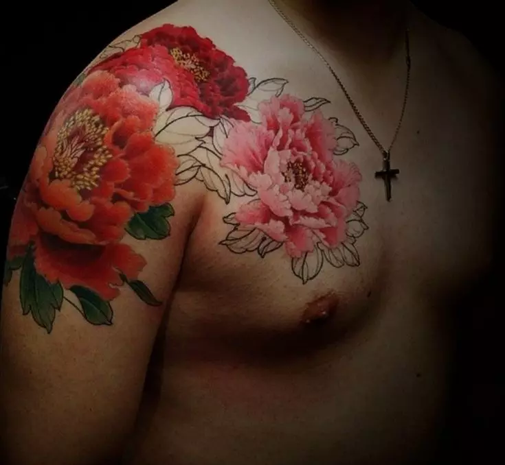 すべてのタトゥー「花」（113写真）：手と脚、色、意味、小さなタトゥー、碑文、肩、手首、後ろ、胸の下での入れ墨のスケッチ 13862_15