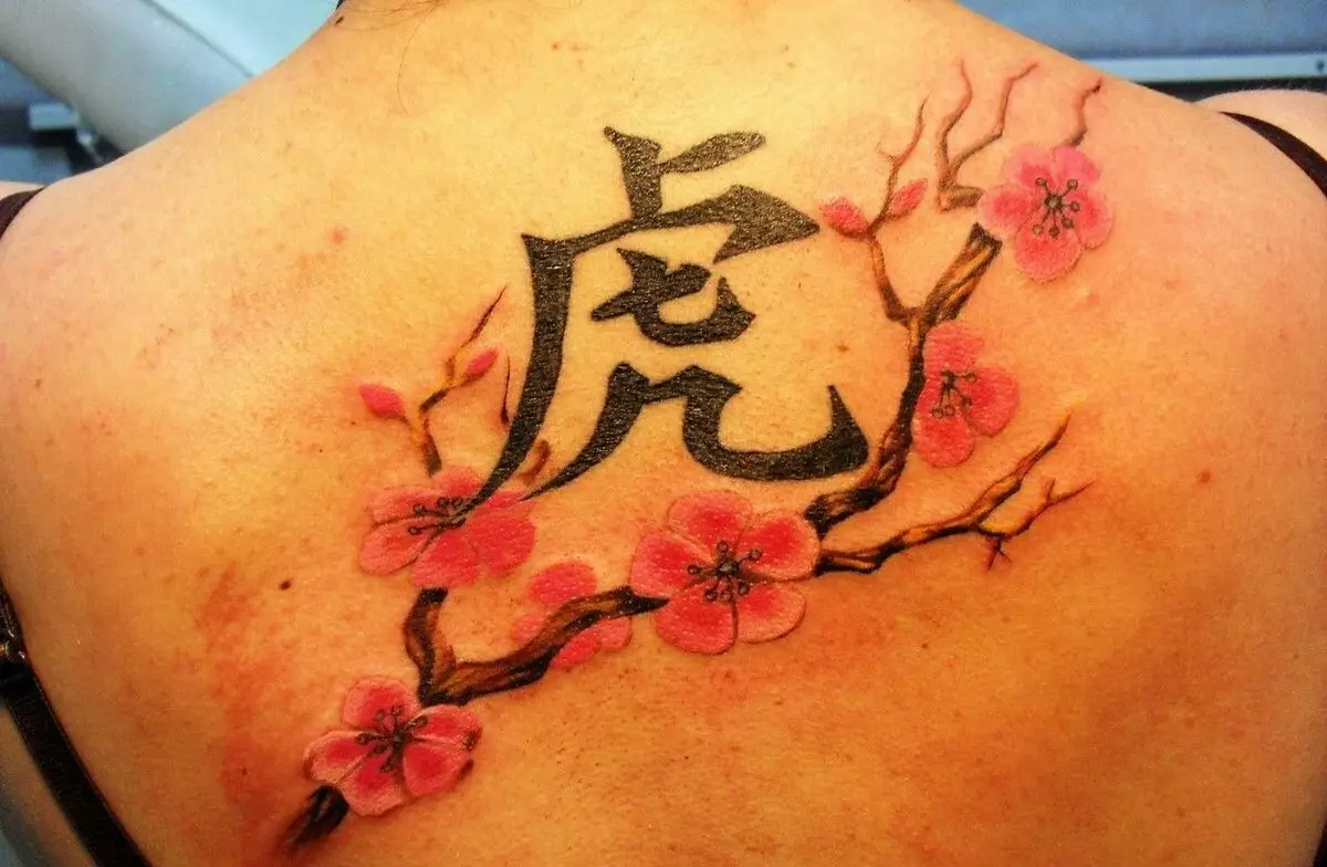 Tatuagem sob a forma de hieróglifos japoneses: o valor das tatuagens e tradução. Tatuagem no pescoço, na mão e em outras partes do corpo. Frases e palavras 13870_15