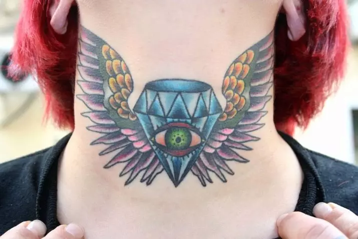 Tattoo s diamantmi: hodnota a náčrty diamantových tetovaní, tetovanie na ruke (na zápästí, na prstoch) a na krku, tetovanie diamuní pre dievčatá a pre mužov 13881_14