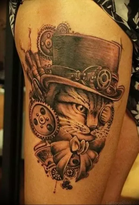 tattoo steampunk: sketcho, tattoo ຢູ່ໃນມື, ຢູ່ດ້ານຫນ້າແລະພາກສ່ວນອື່ນໆຂອງຮ່າງກາຍ. ຫົວໃຈສໍາລັບເດັກຍິງແລະສະບັບອື່ນໆຂອງ tattoos 13883_38