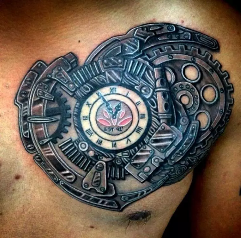 tattoo steampunk: sketcho, tattoo ຢູ່ໃນມື, ຢູ່ດ້ານຫນ້າແລະພາກສ່ວນອື່ນໆຂອງຮ່າງກາຍ. ຫົວໃຈສໍາລັບເດັກຍິງແລະສະບັບອື່ນໆຂອງ tattoos 13883_4