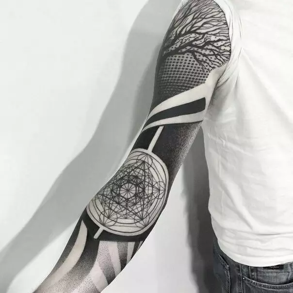 Tatuagem de Linvork: esboços de tatuagens com linhas finas para a mão, 