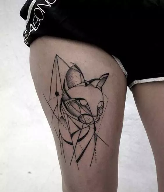 Linvork tattoo: Sketches of tattoos with thin lines for hand, 