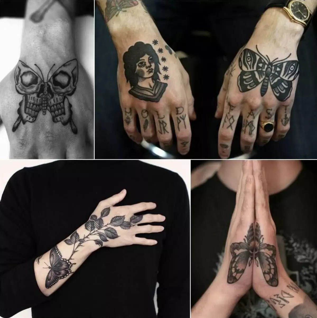 Tetovaža na ruci (66 fotografija): skice, male pluća i velika tetovaža. Jednostavne kaste i prekrasne zvijezde, osmijeh i cvijeće, kartice i druge ideje 13913_3