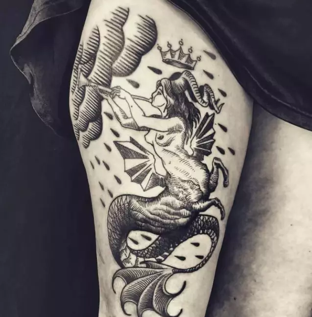 Tattoo graviranje: skice tetovaže, ima nekog graviranje stil, tetovažu u obliku rukava i druge opcije crteža 13929_20