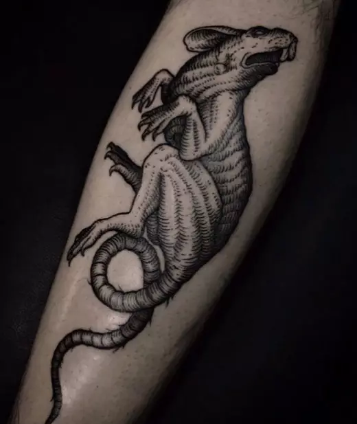 Χαρακτική τατουάζ: Σκίτσα τατουάζ, χαρακτηριστικά ενός στυλ χάραξης, ένα τατουάζ με τη μορφή μανικιών και άλλων επιλογών σχεδίων 13929_24