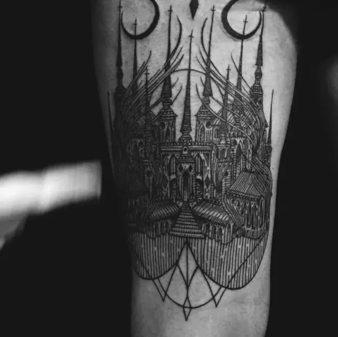 Tattoo Graviving: Skice tetovaža, značajke ugrađenog stila, tetovaža u obliku rukava i drugih crteža Mogućnosti 13929_36