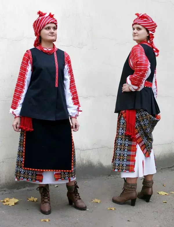 Беларусь ұлттық костюмі (67 сурет): Беларуссияның әйелдер костюмдерінің элементтері, балалар, қысқы ұлттық костюмдер 1392_18