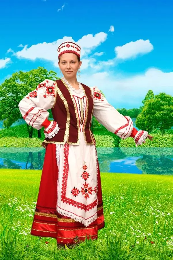 Belarus Suit Nasional (67 Foto): Unsur-unsur kostum rakyat wanita Belarus, bocah-bocah nasional 1392_2