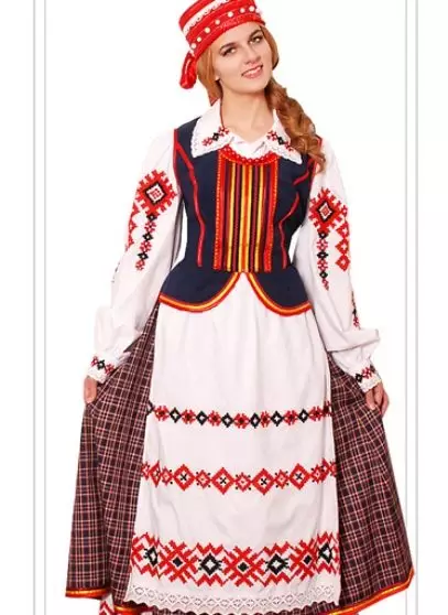 Белоруски национален костим (67 фотографии): Елементи на женска народна костим на Белорусија, детски, зимски национални носии 1392_34