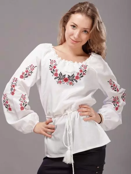 白俄羅斯國家套裝（67張照片）：白俄羅斯的女性民間服裝的元素，兒童，冬季國家服裝 1392_58