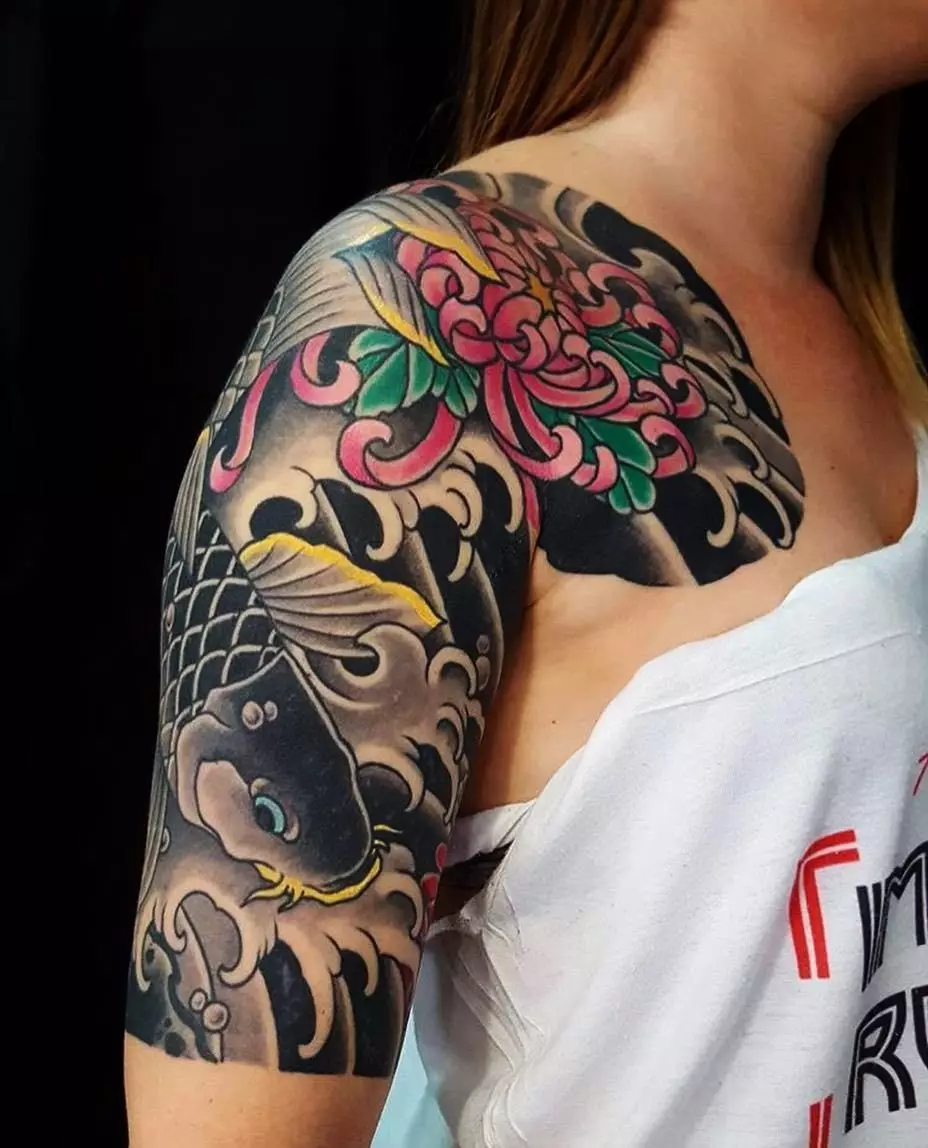 Orijentalna Tattoo: skice tetovaže i njihova značenja, „rukavi” i druge opcije za tetoviranje 13931_3