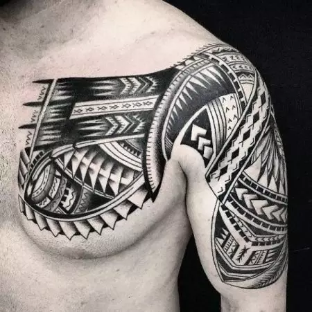 Samoa Tattoo: sketsen fan Samoane tatoeaazjes en har betsjutting, funksjes en opsjes foar tatoet 13942_18
