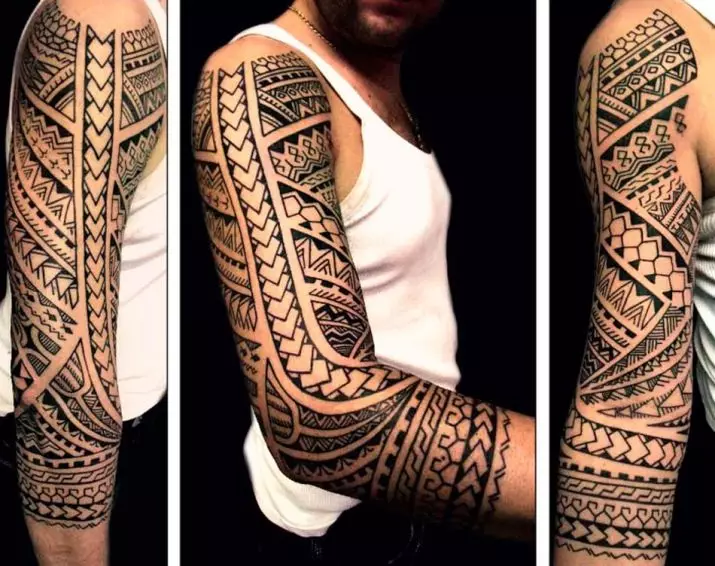 Samoa Tattoo: Skica e tatuazheve Samoan dhe kuptimi i tyre, karakteristikat dhe opsionet për tatuazhin 13942_9