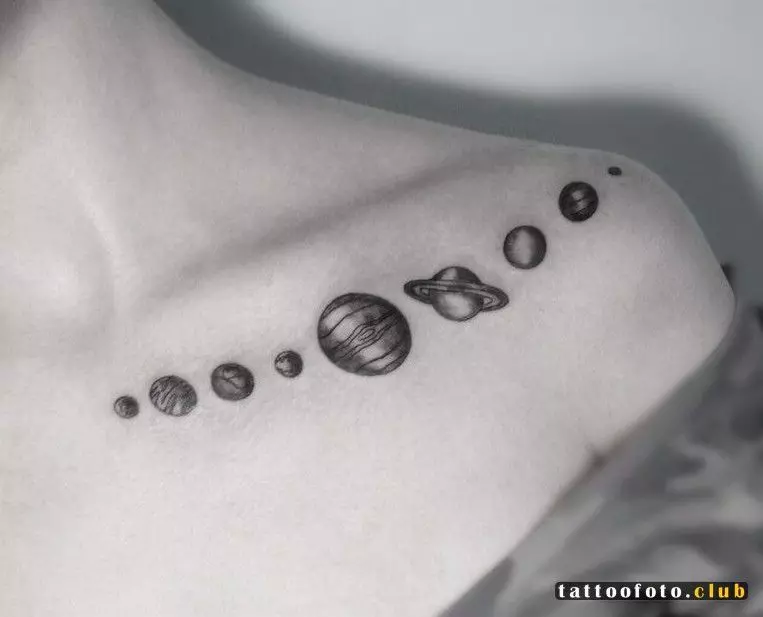 纹身“游行行星”：手上，背部和身体其他部位的纹身的价值和草图。纹身与行星位于一排 13961_5
