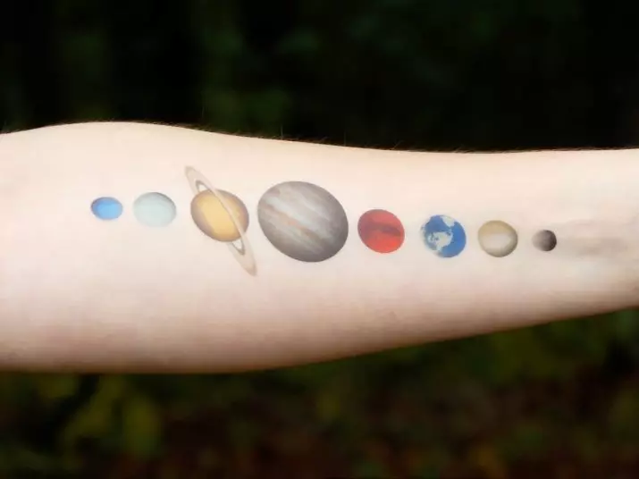 纹身“游行行星”：手上，背部和身体其他部位的纹身的价值和草图。纹身与行星位于一排 13961_6