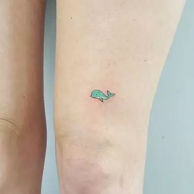 Tattoo bi Whales: Nirxa tattoo û sêwiran, tattoo ji bo keç û mêran. Tattoo li ser dest û li ser ribs, kûçikên şîn û spî. Tatîlên piçûk û mezin 13963_19