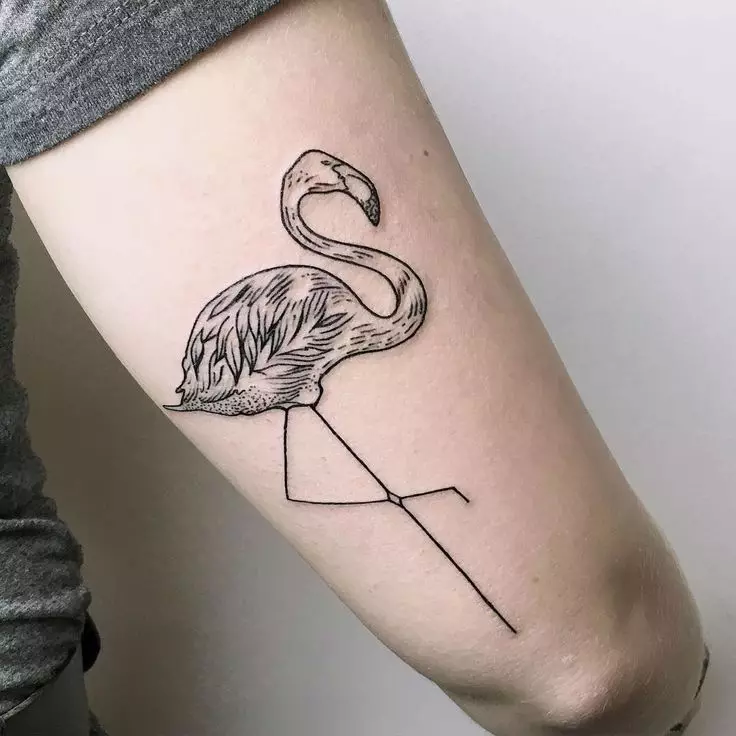 Tattoo yokhala ndi Flamingo: mtengo wa atsikana ndi amuna, zojambulajambula za ma tattoo. Tattoo 