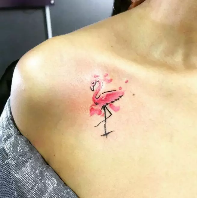 Фламинго белән тату: кызлар һәм ирләр өчен кыйммәт, татуировкалар өчен кыйммәт. Тату 
