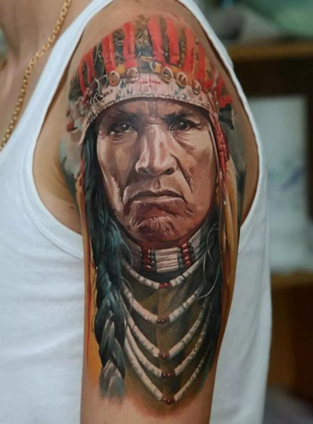 Indėnų tatuiruotės: actekai ir kiti Indijos tatuiruotės, vyrų ir moterų eskizai ir vertybės. Tatuiruotė rankovių ir žavesio pavidalu 13989_14