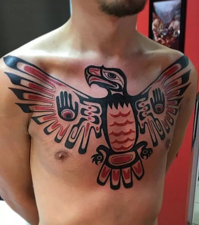Indėnų tatuiruotės: actekai ir kiti Indijos tatuiruotės, vyrų ir moterų eskizai ir vertybės. Tatuiruotė rankovių ir žavesio pavidalu 13989_34