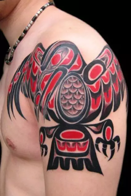 Indėnų tatuiruotės: actekai ir kiti Indijos tatuiruotės, vyrų ir moterų eskizai ir vertybės. Tatuiruotė rankovių ir žavesio pavidalu 13989_42