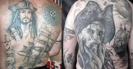 タトゥー「海賊」：海賊タトーの意味頭蓋骨と旗、その他のアイデアを持つカリブ海とスケッチします。肩、胸、その他の体のタトゥー 13991_9