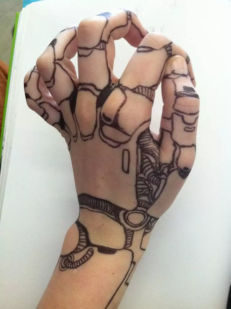 Tato Cyberpunk: Sketsa tato. 