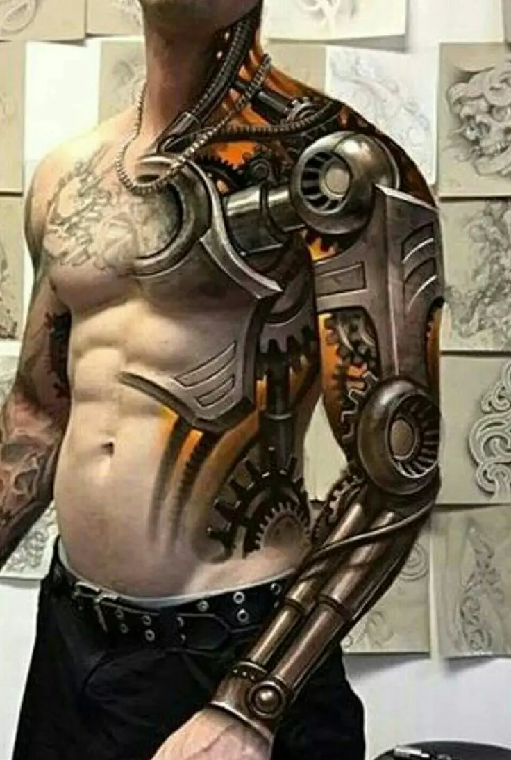 Tato Cyberpunk: Sketsa tato. 