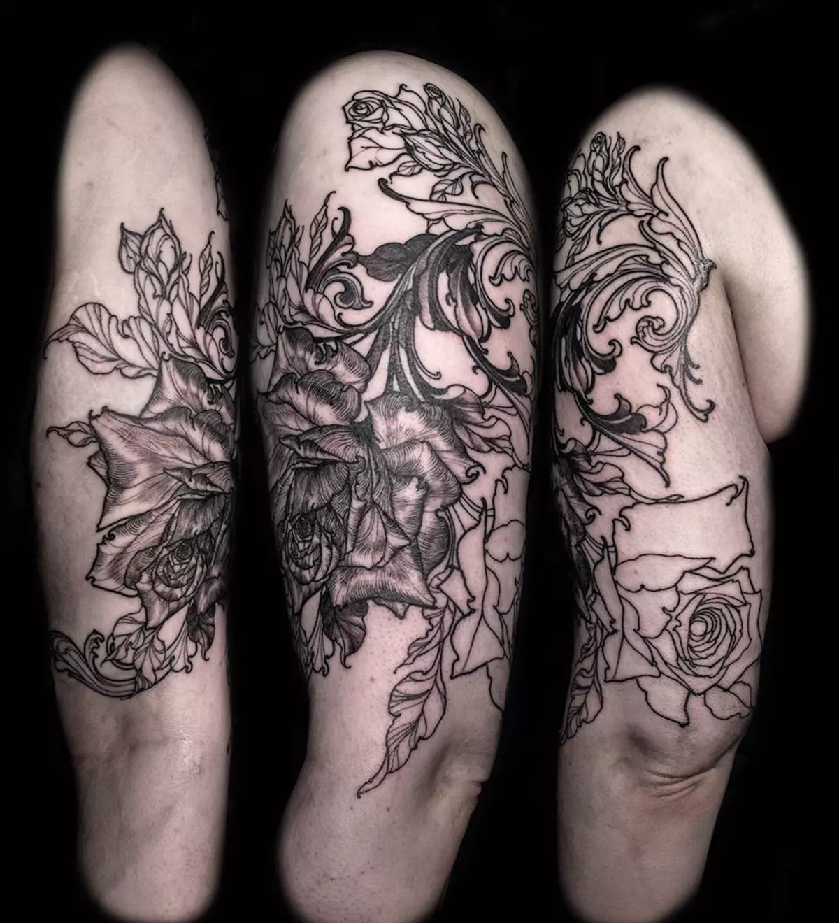 Tatuagem barroca: esboços masculinos e bela tatuagem com padrões para meninas. Tatuagem 