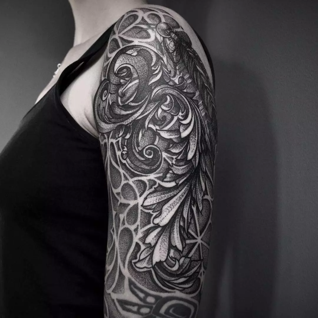 Barok tatovering: mænds skitser og smuk tatovering med mønstre til piger. Tatovering 