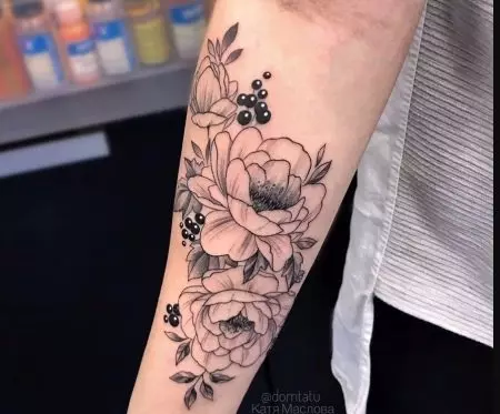 Grafisk Tatovering: Tatovering Sketches med blomster til piger, Sleeve og andre eksempler tatovering for Hands (underarm, børster) og skulder med dyr, Månen, hjerte og Bird 13997_13