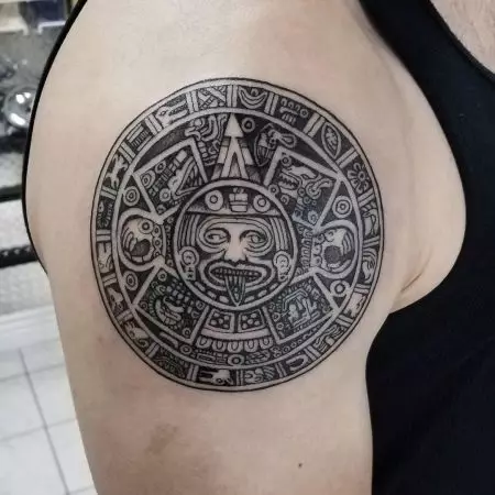 Maya Tattoo: desen nan tatoo nan style la nan branch fanmi yo branch fanmi. Siyifikasyon. Kalandriye, modèl ak lòt desen adisyonèl 14013_6